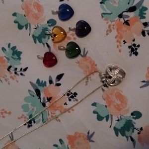 Interchangeable color heart necklace
